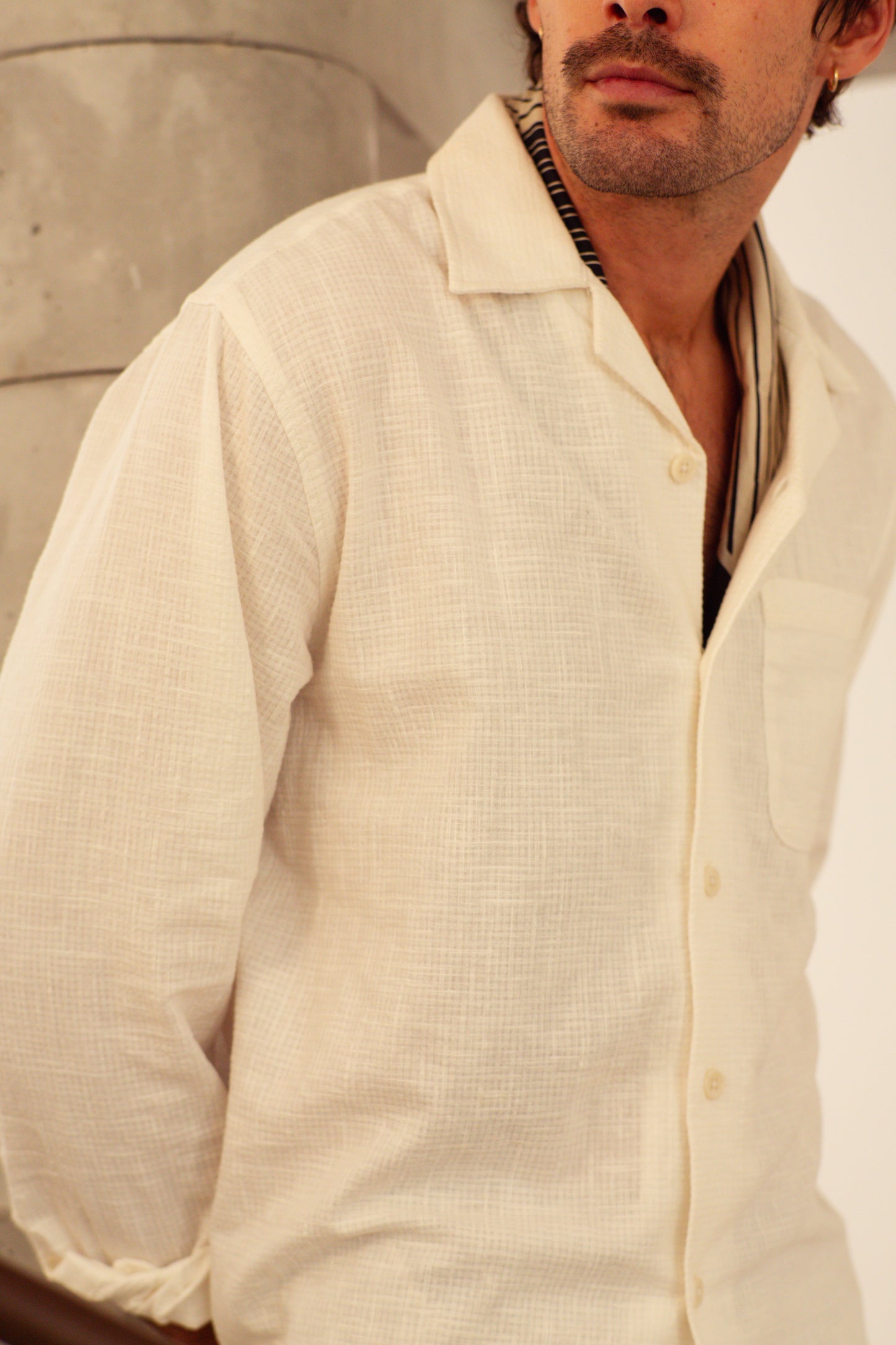 L/S textured Japanese Waffle Shirt