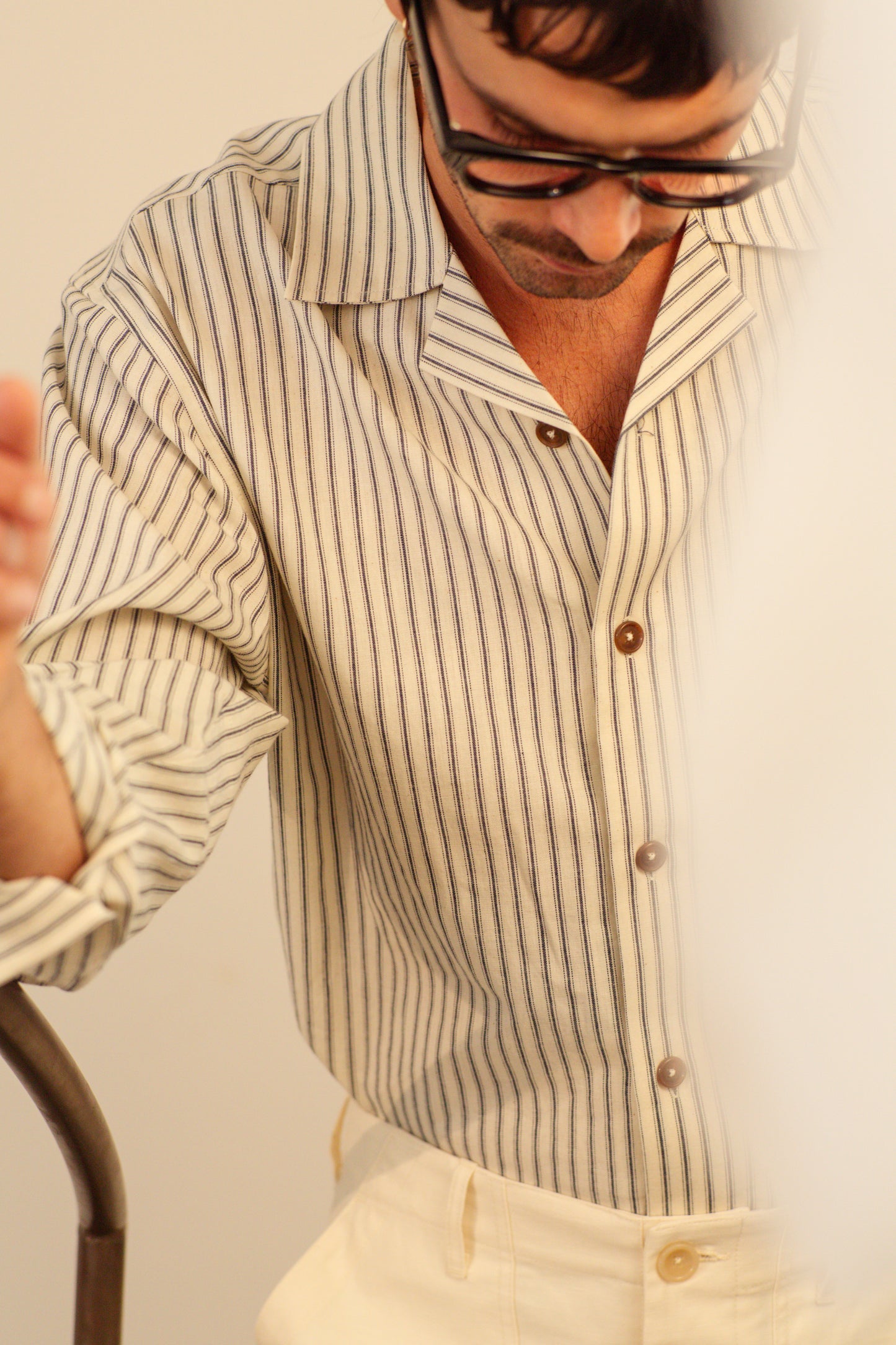 Japanese Navy Stripe L/S Overshirt
