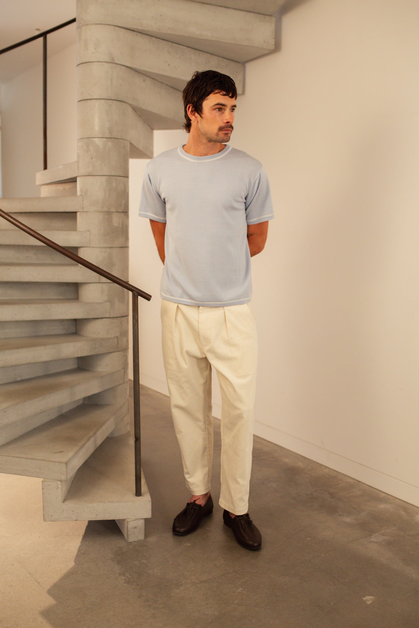 Merino Wool Powder Blue T-Shirt