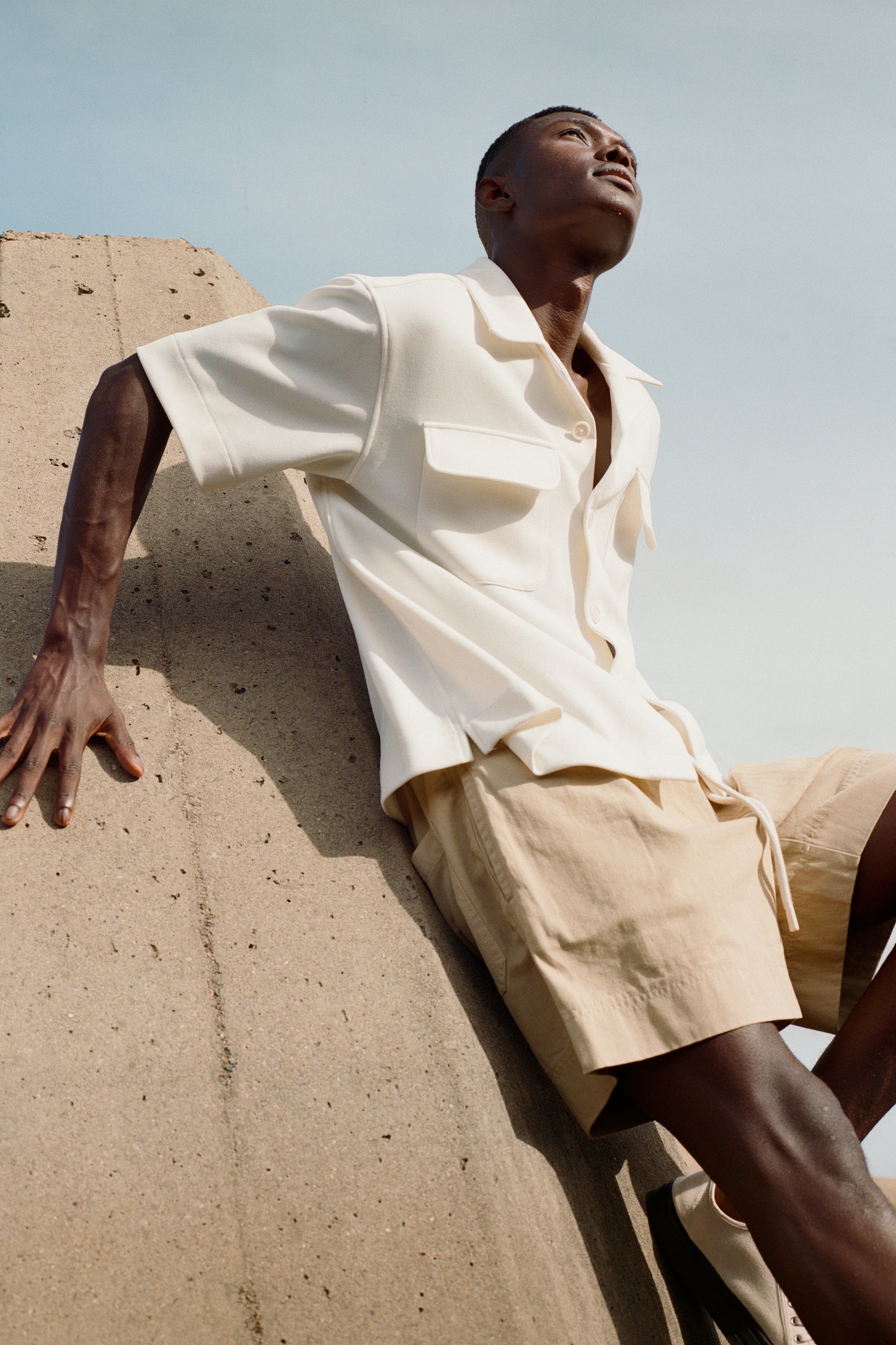 Tan Japanese Herringbone Short