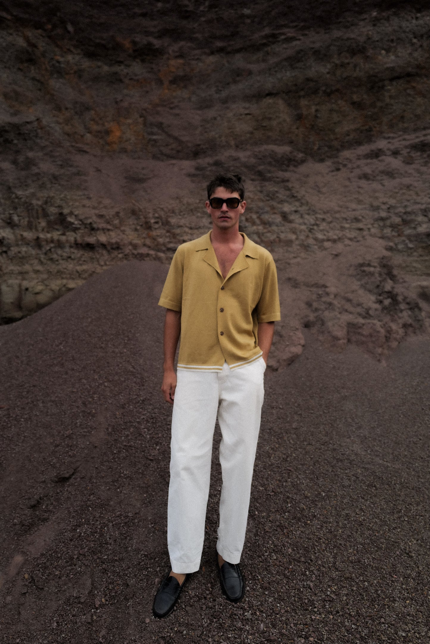 Tan Merino Wool S/S Shirt