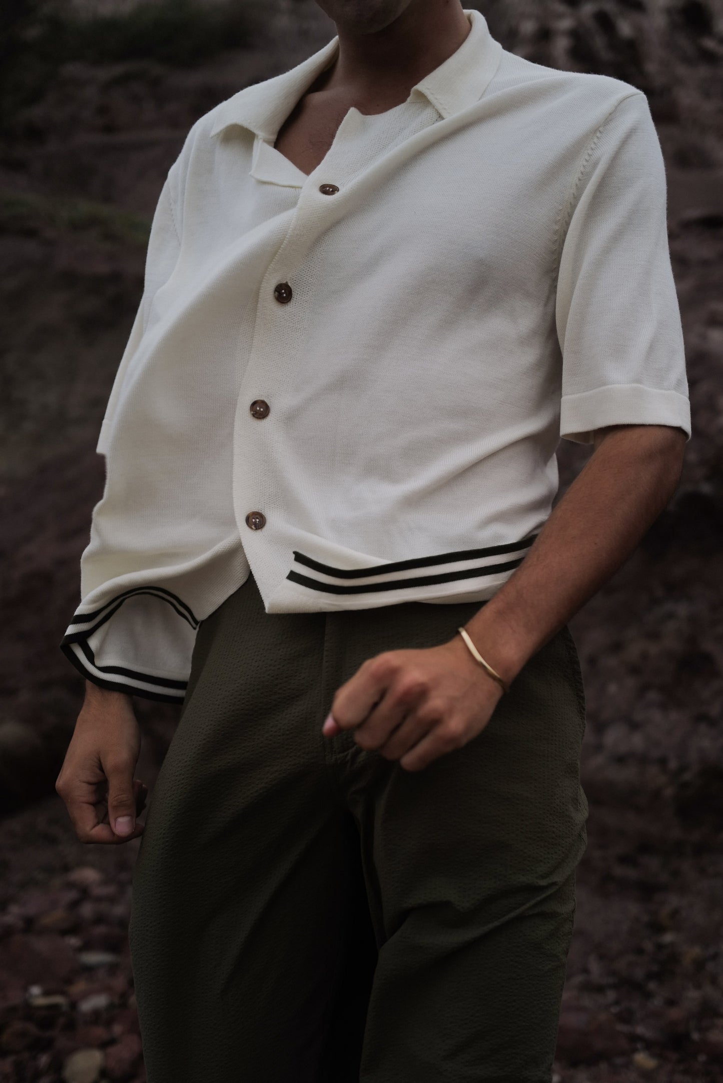Cream / Safari Merino Wool S/S Shirt