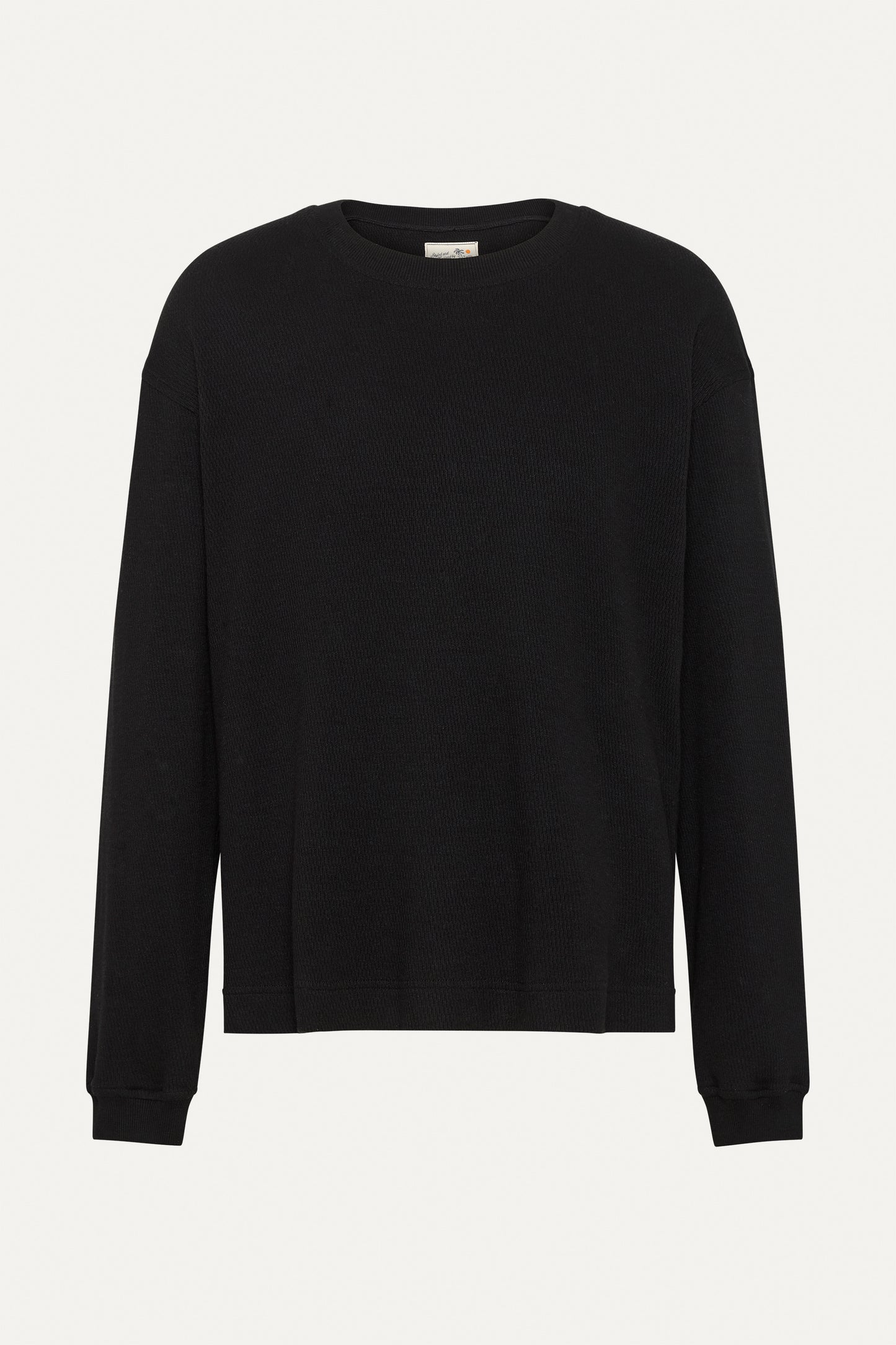Japanese Cotton Waffle L/S Noir