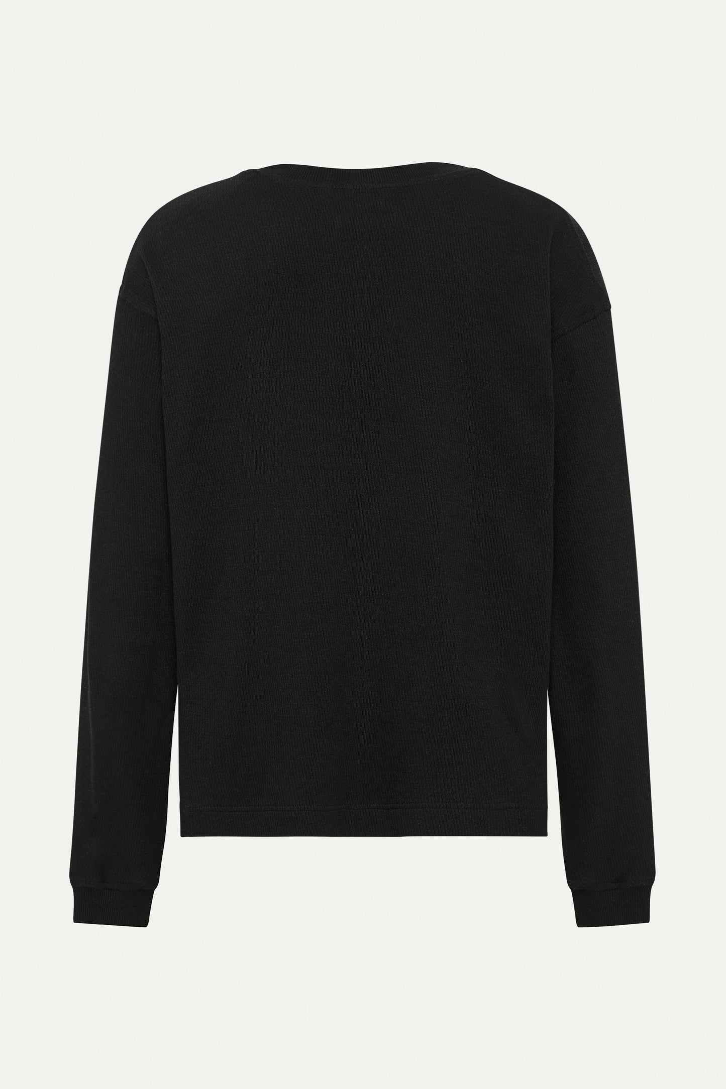 Japanese Cotton Waffle L/S Noir