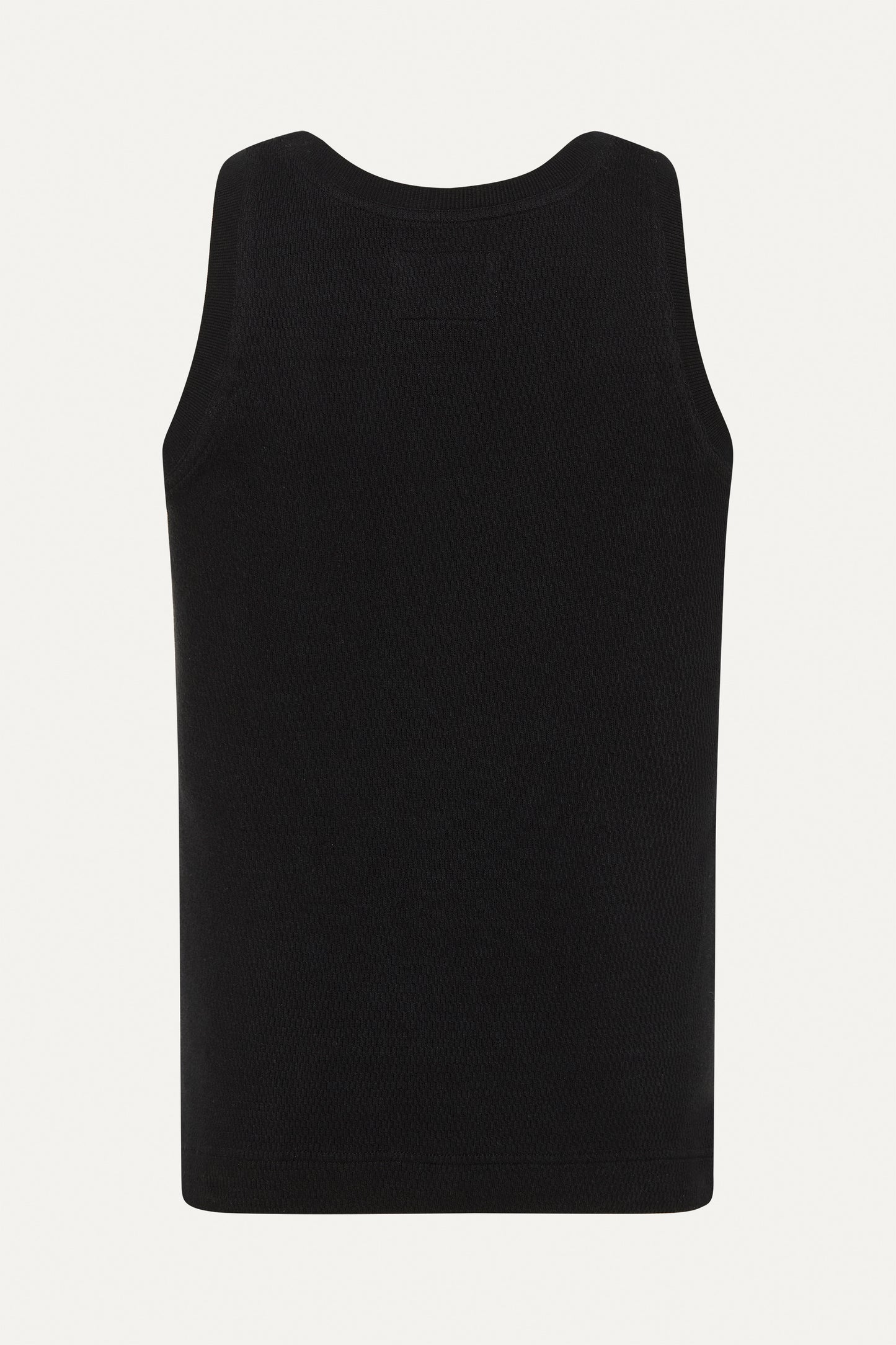 Japanese Cotton Waffle Singlet Noir