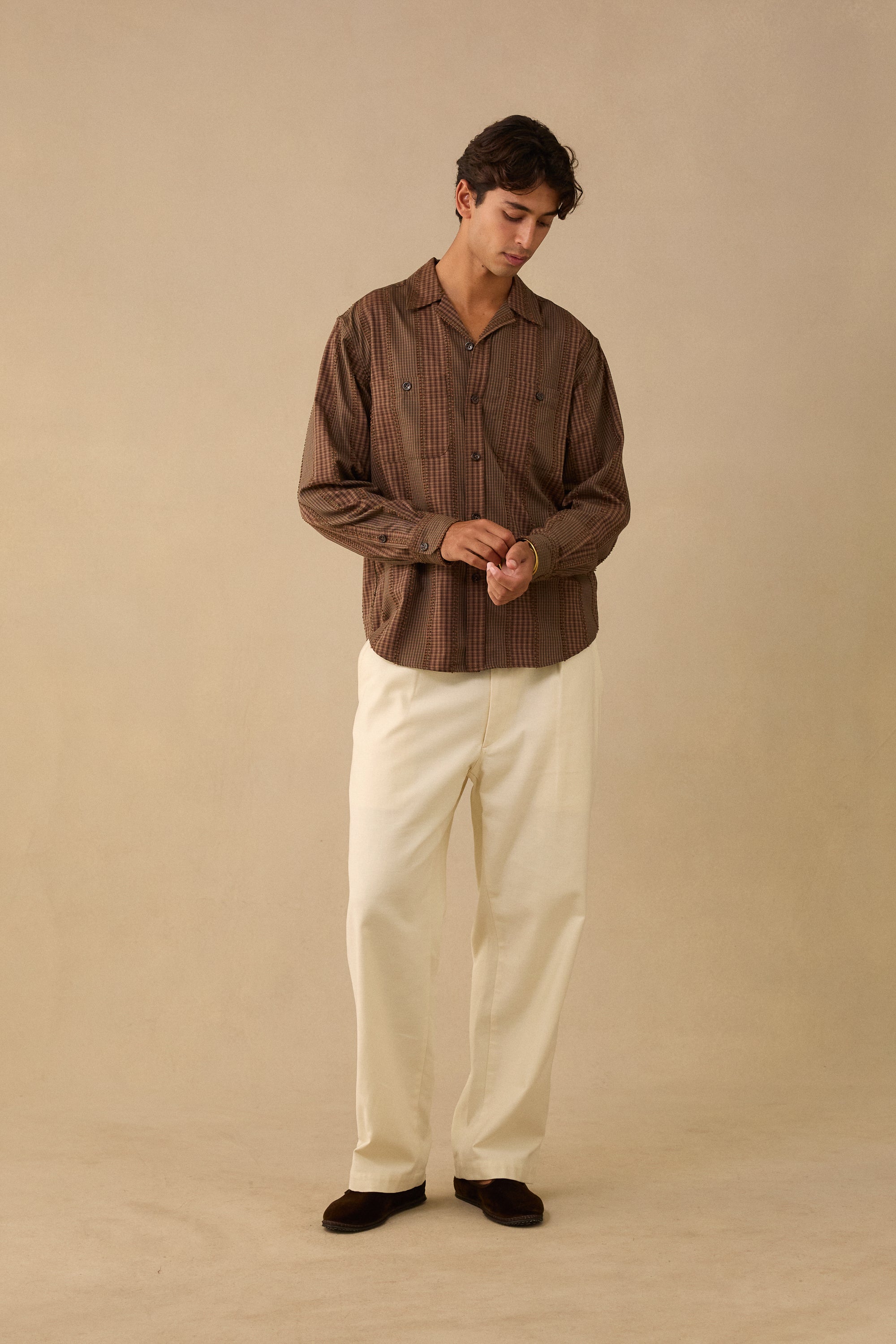 L/S Shirt in Tobacco Check