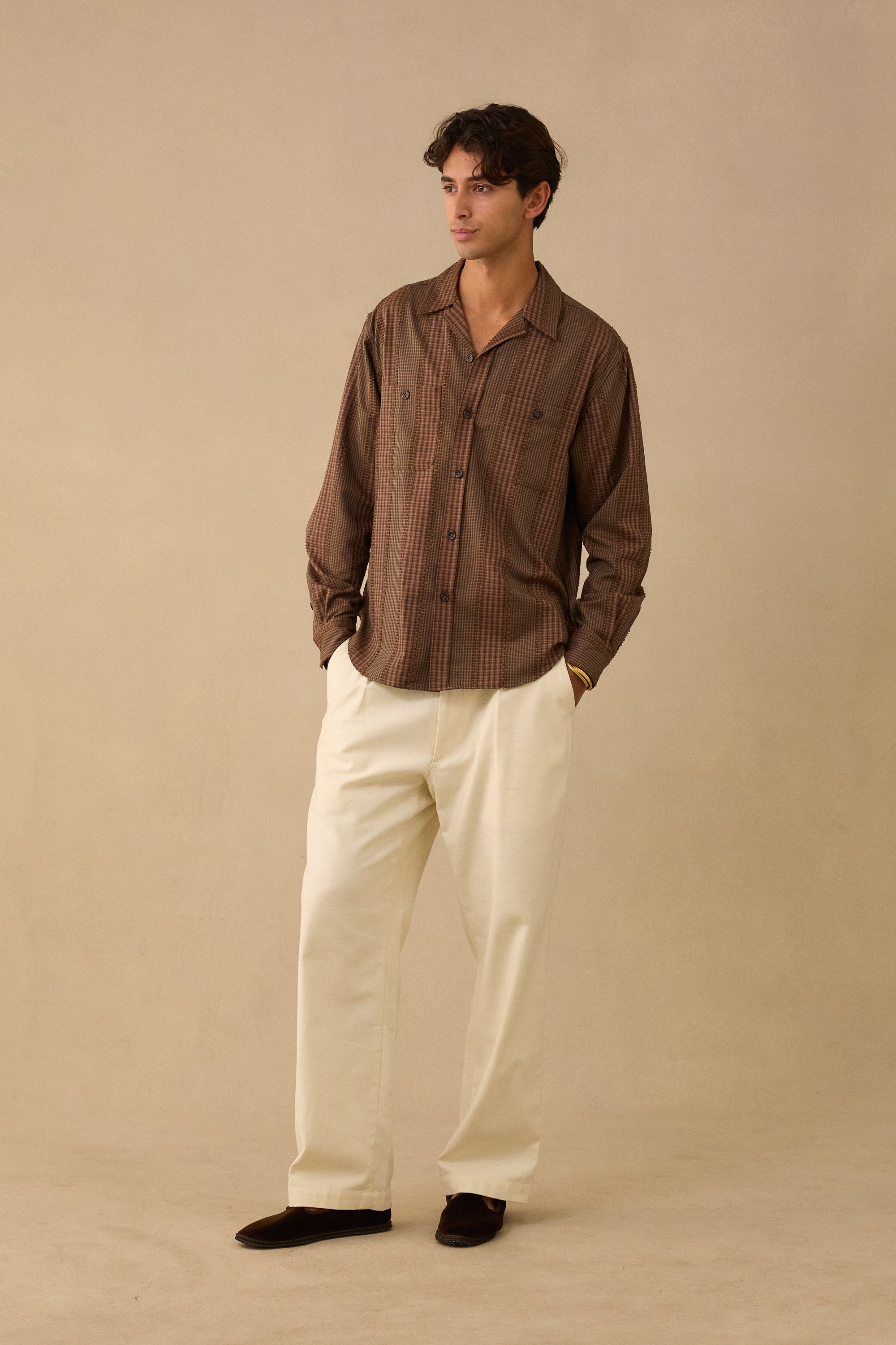 L/S Shirt in Tobacco Check