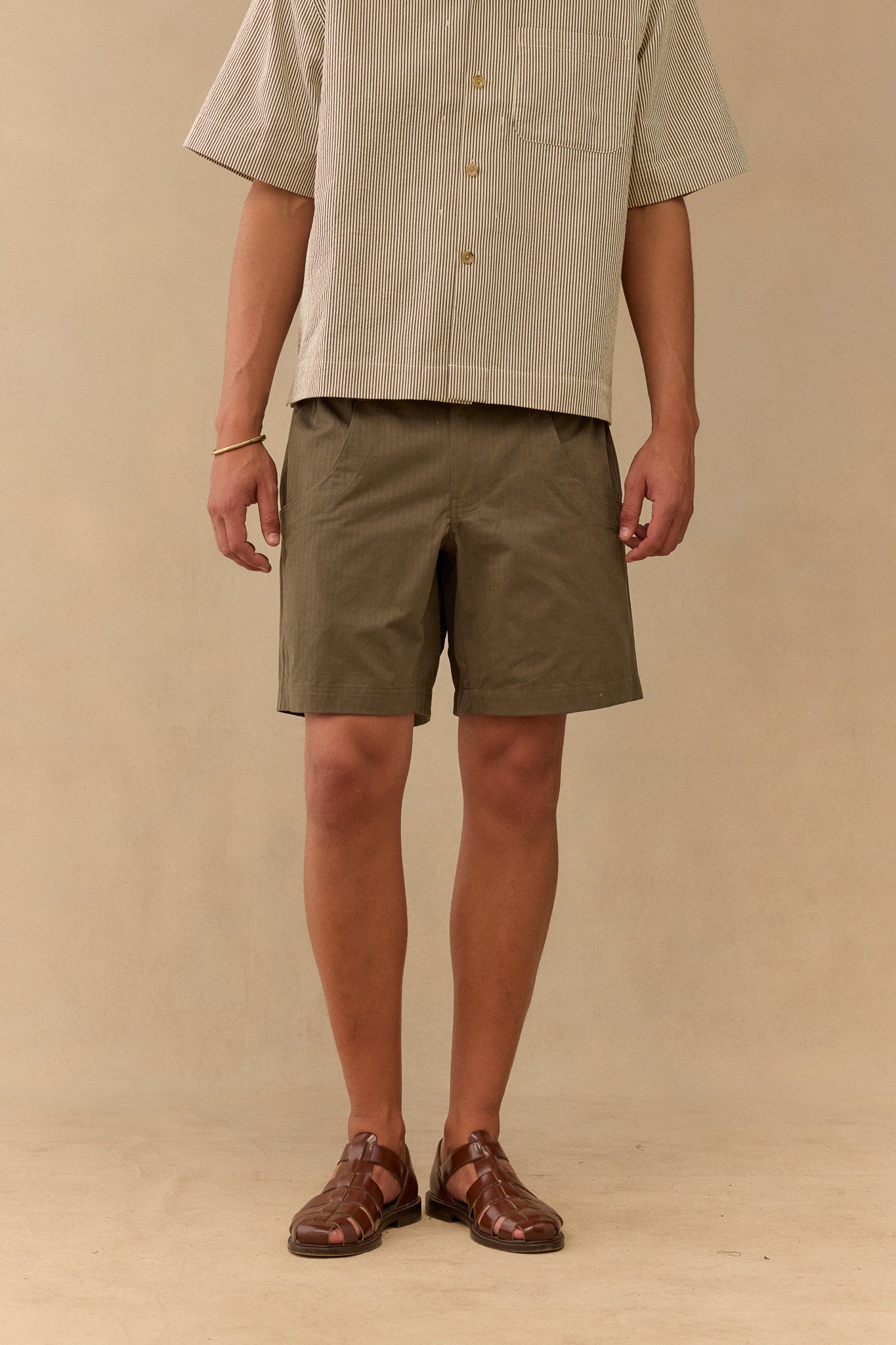 Climbing Short In Safari Cotton Herringbone