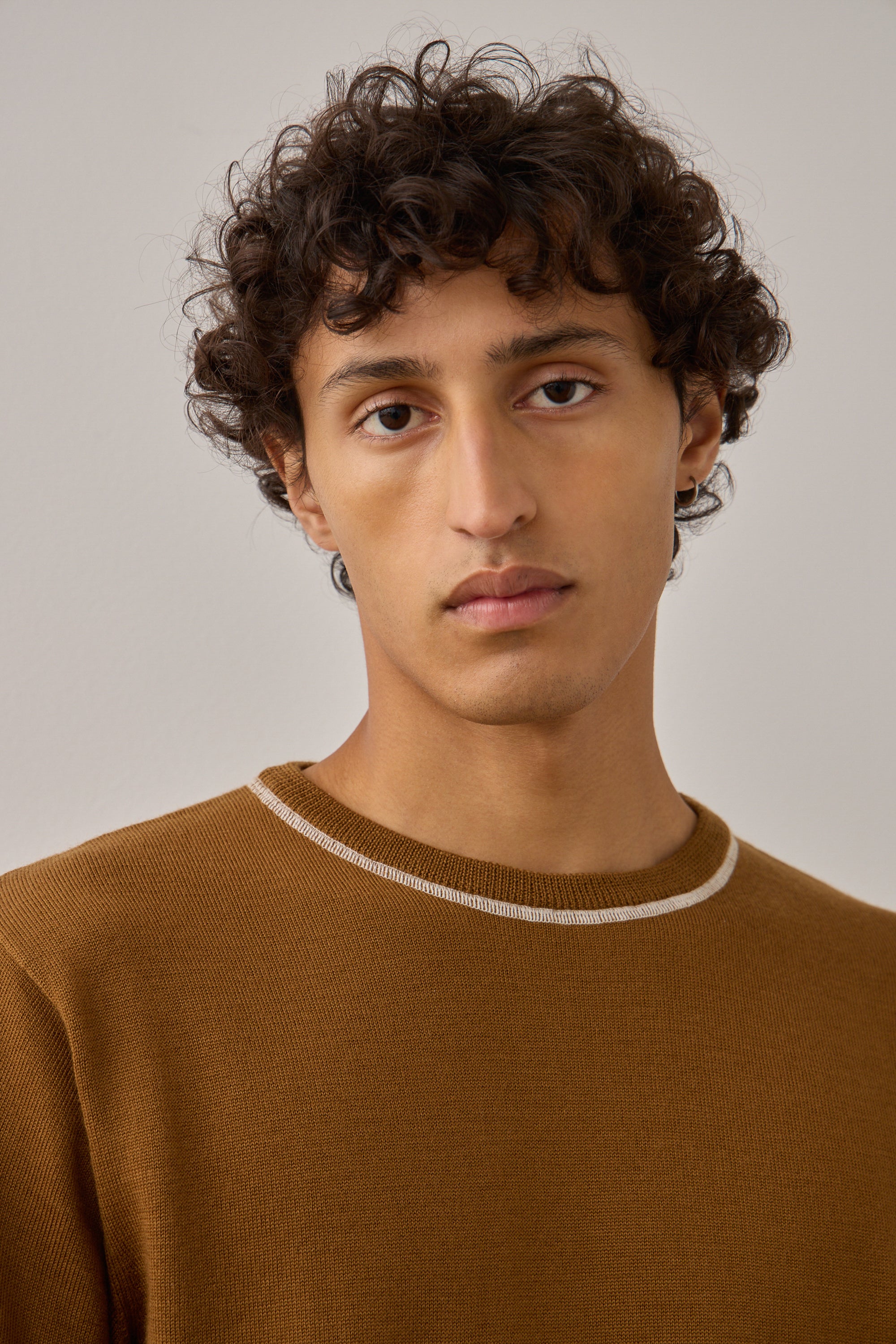S/S T-Shirt in Tobacco Merino Wool