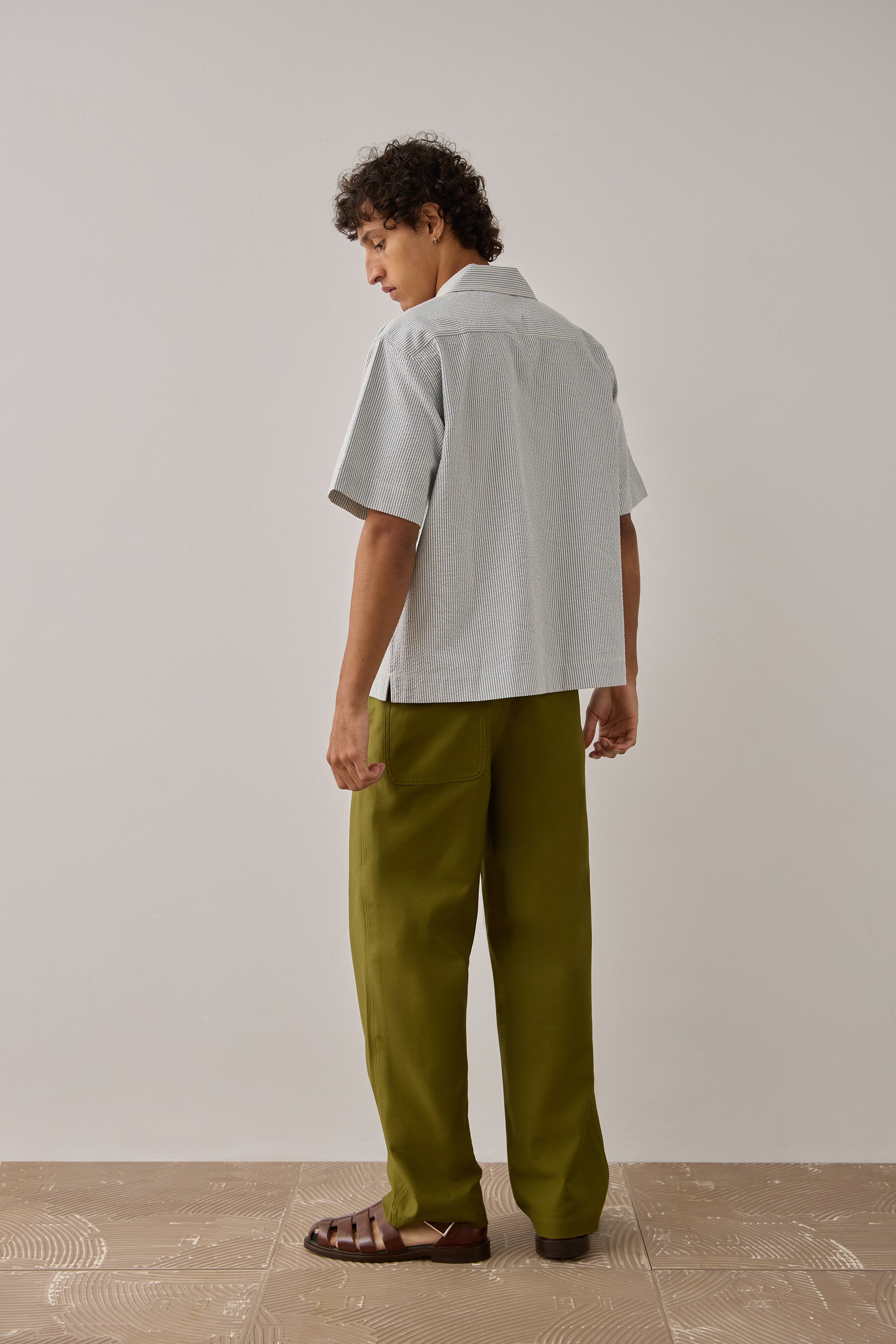 S/S Shirt in 'Powder Blue' Japanese Seersucker