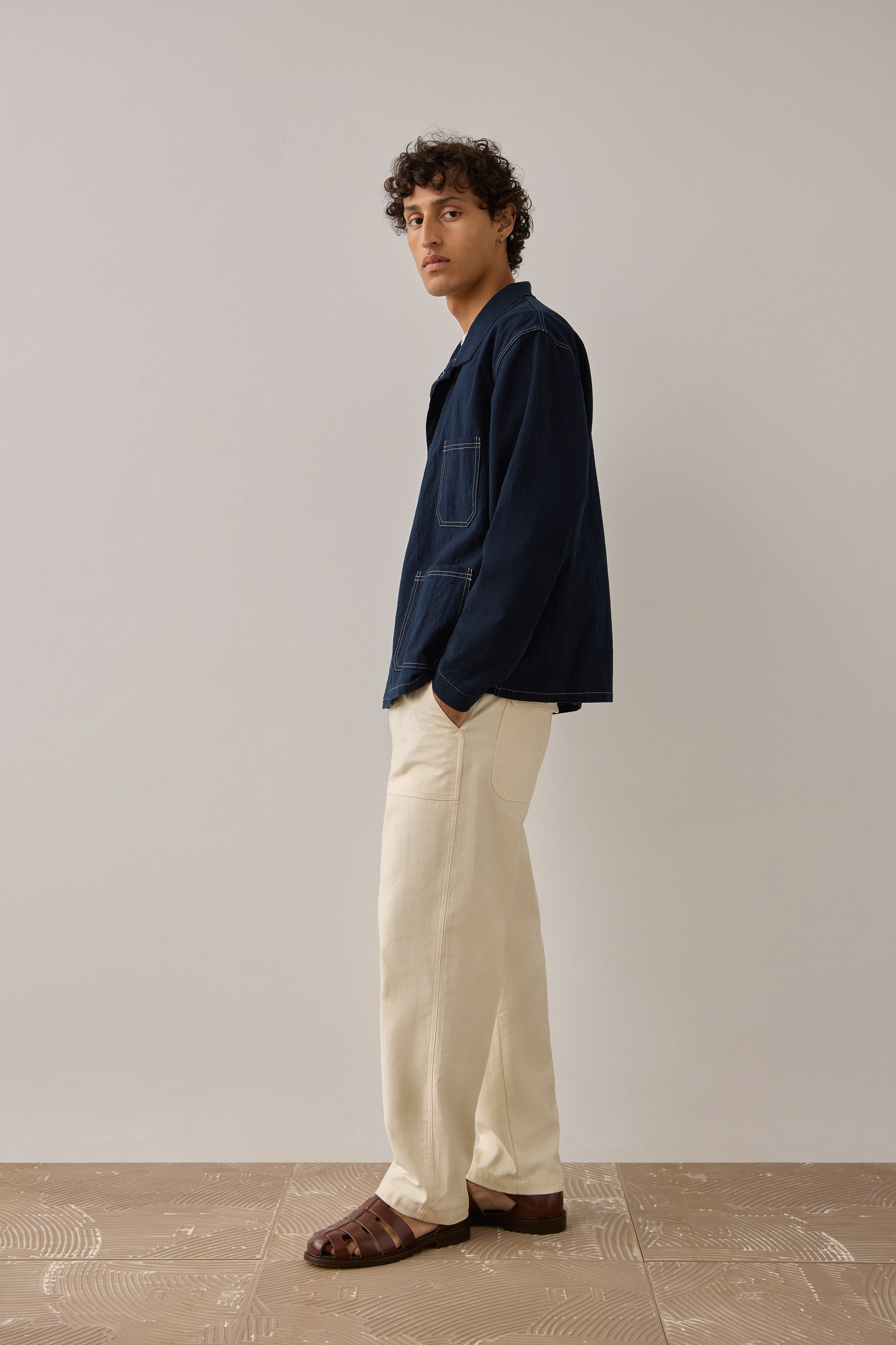 【ATELIER & REPAIRS】French work jacket XL VINTAGE French Worker Work CHORE Jackets - Royal/Cobalt Blue