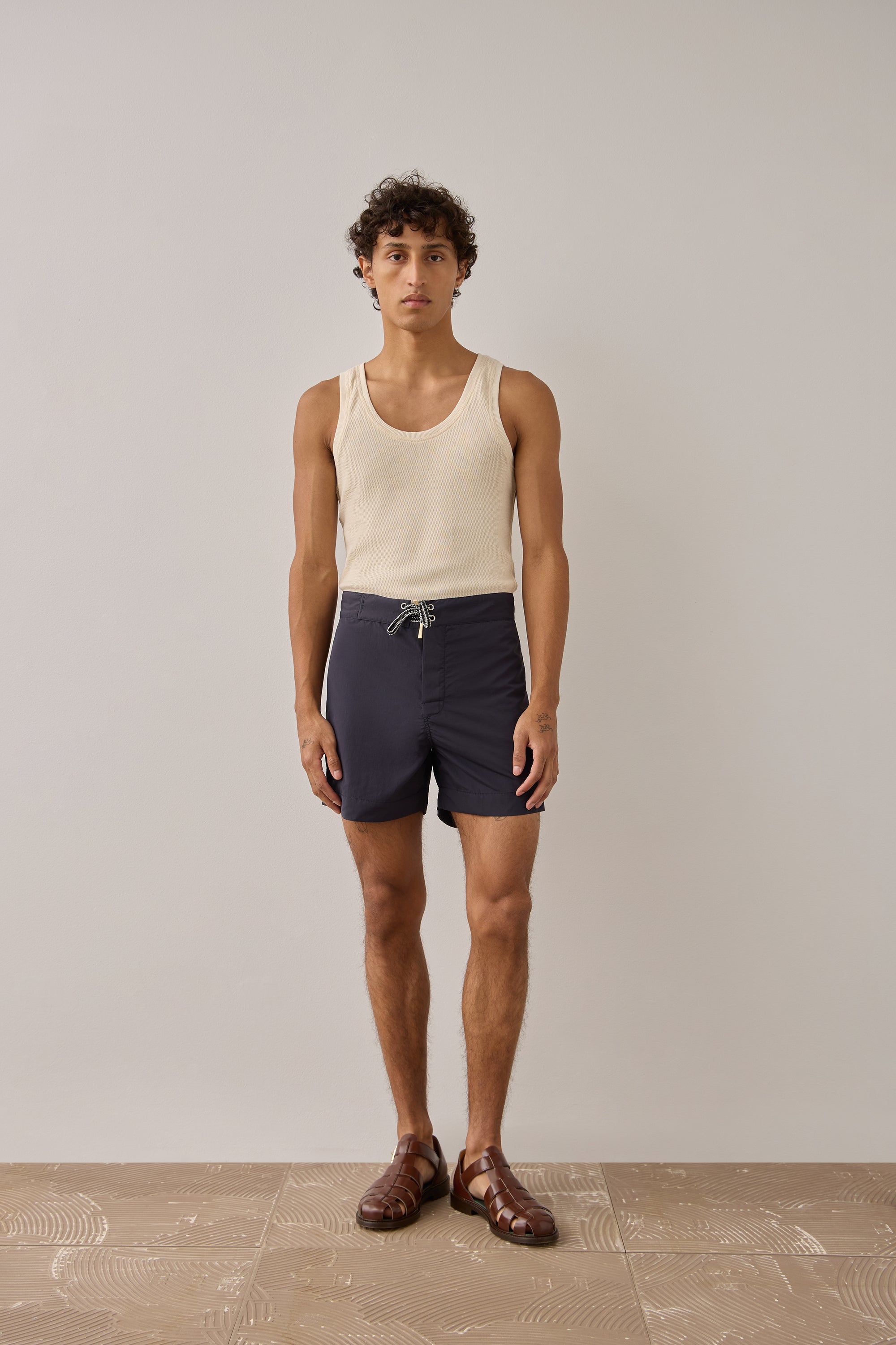 Swim Short in Navy Nylon
