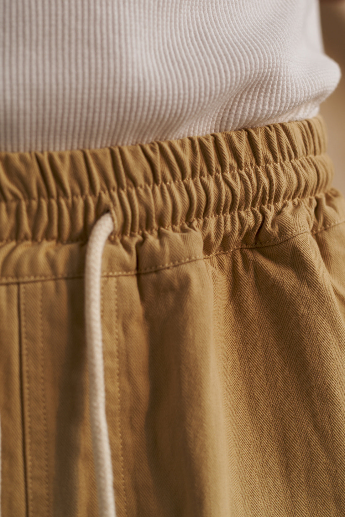Tan Japanese Herringbone Short