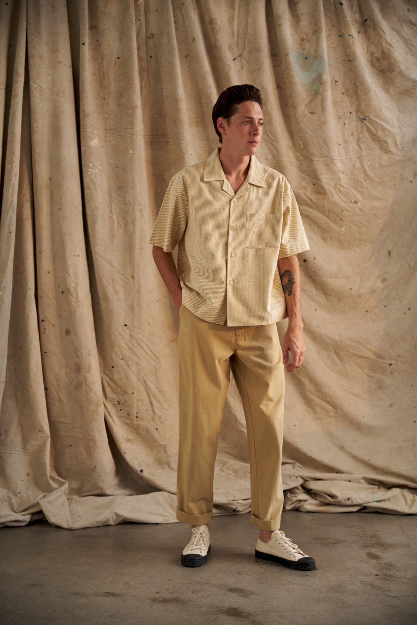 Tan Japanese Herringbone Pant