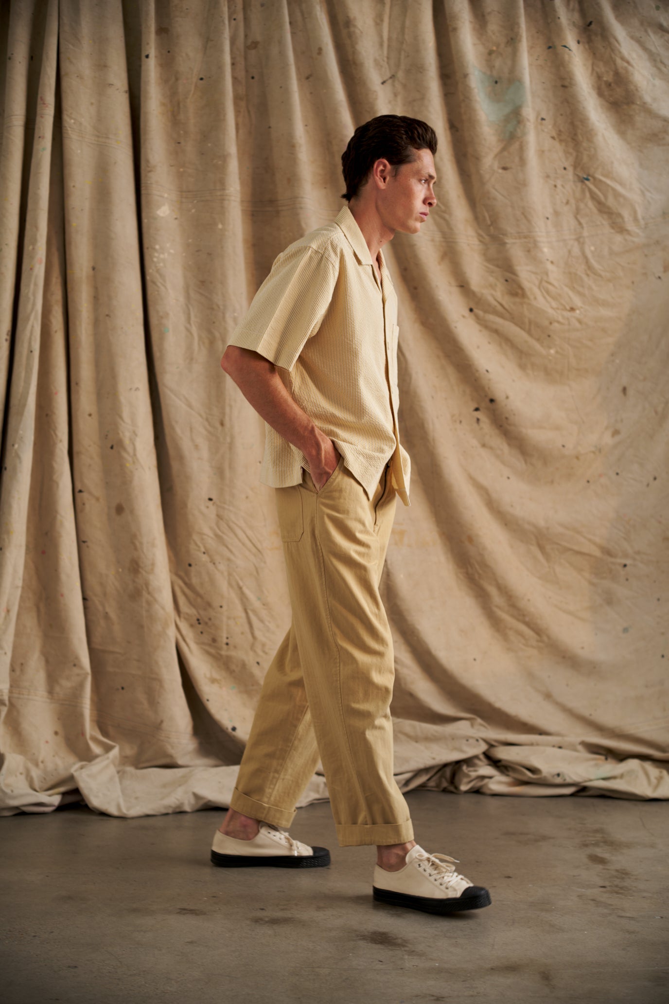 Tan Japanese Herringbone Pant