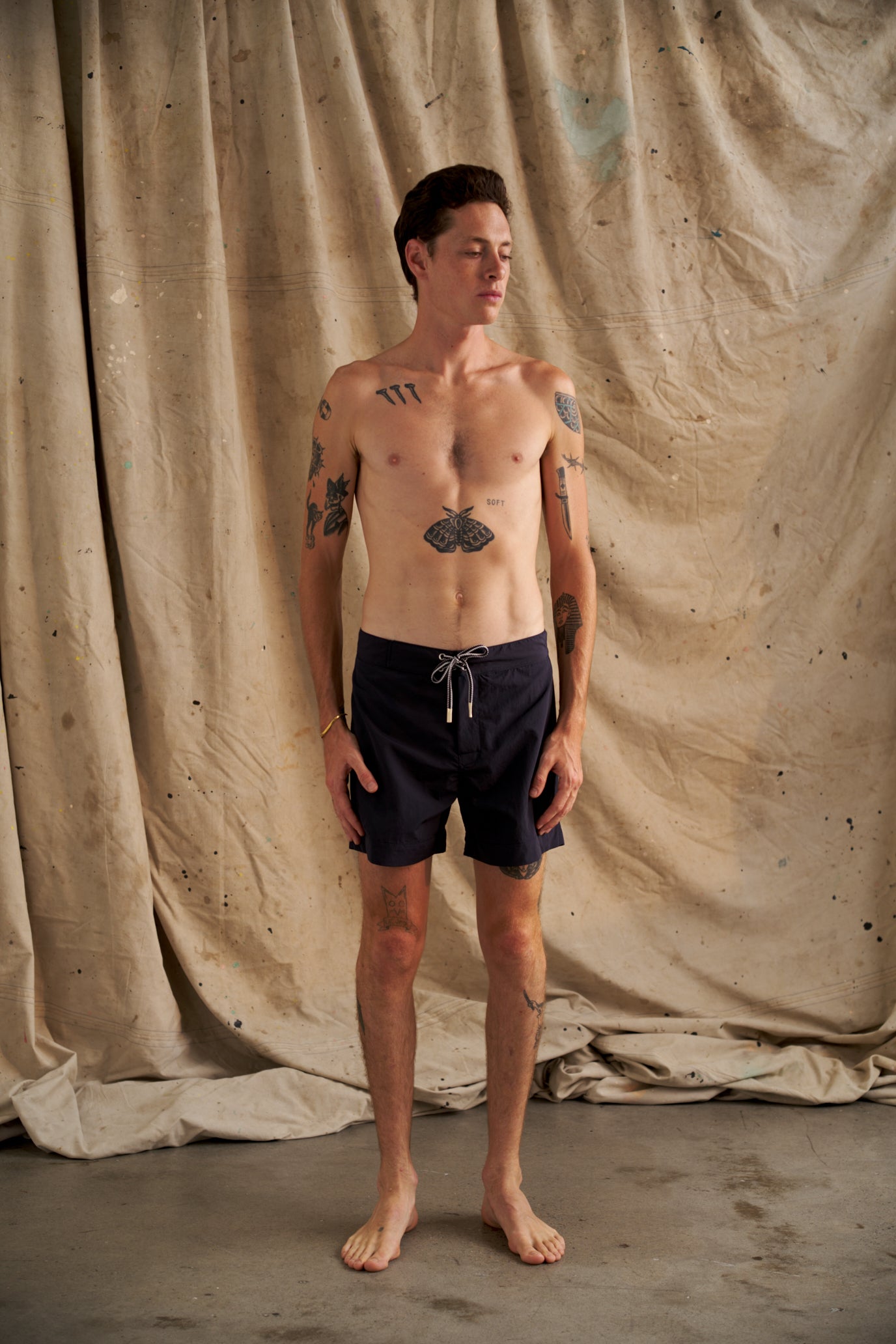 Navy Nylon Swim Short