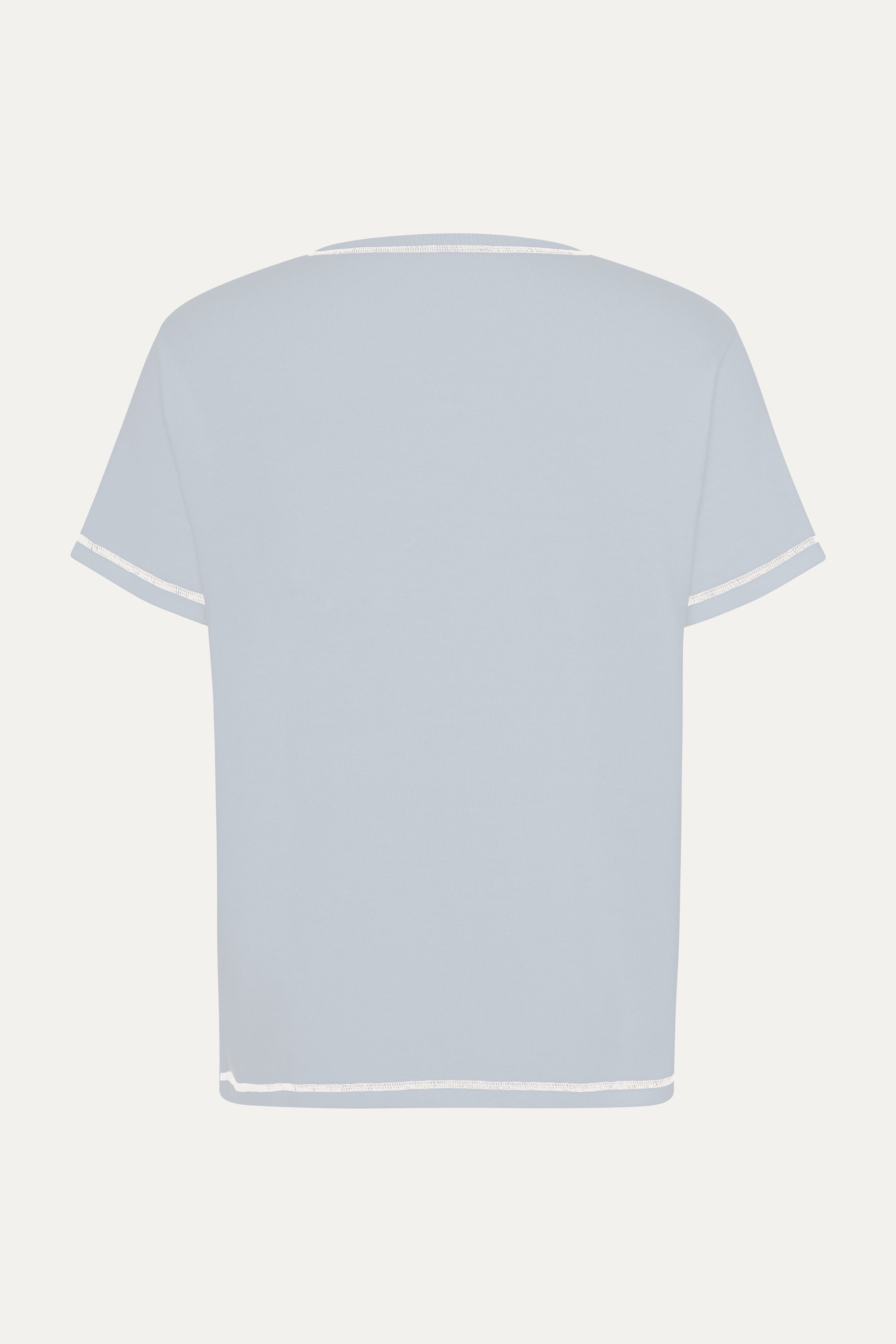 S/S T-Shirt In Powder Blue Merino Wool
