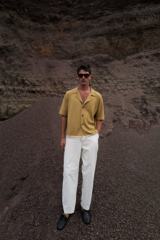 Tan Merino Wool S/S Shirt