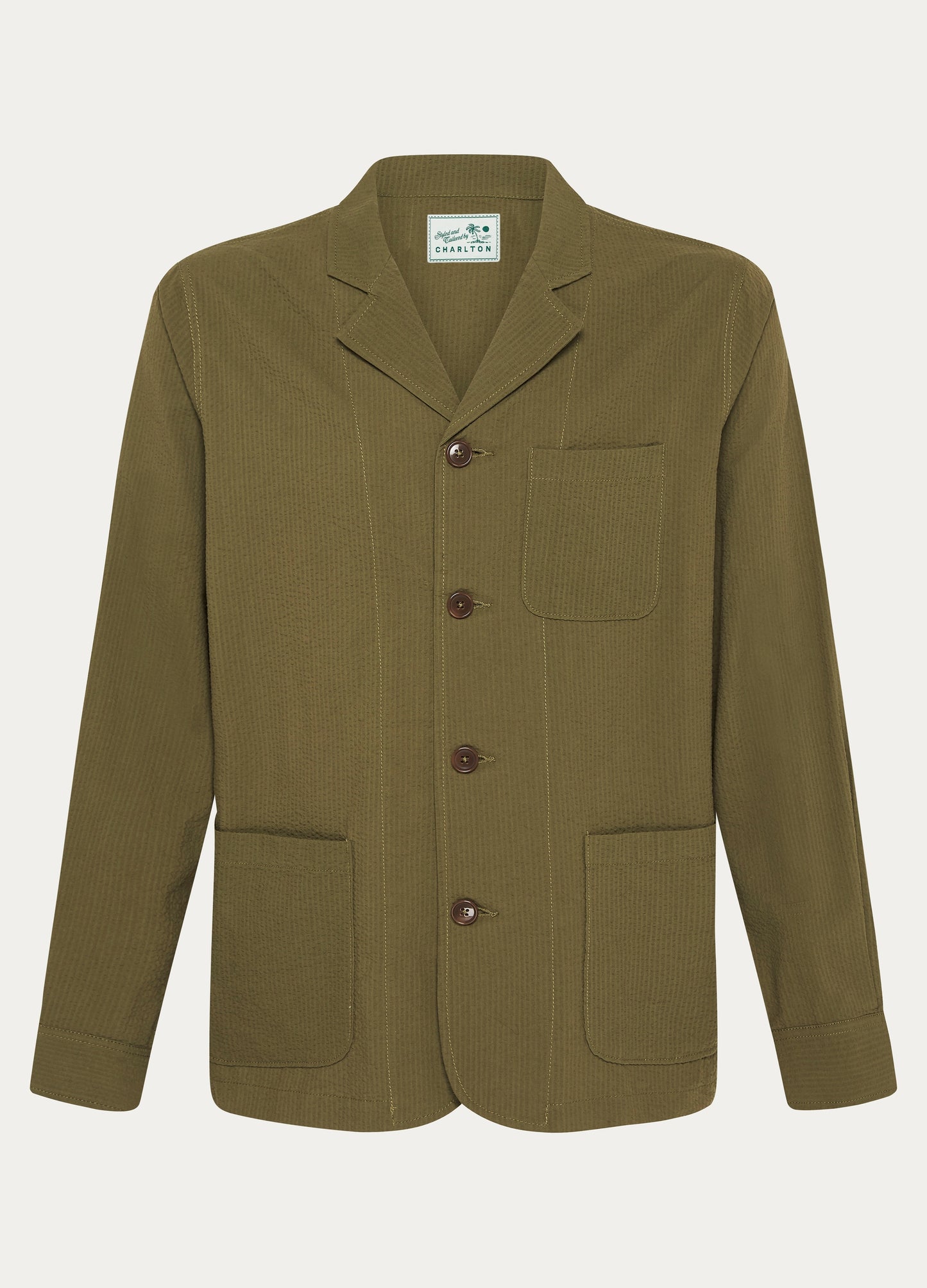 Deconstructed Seersucker Suit Jacket