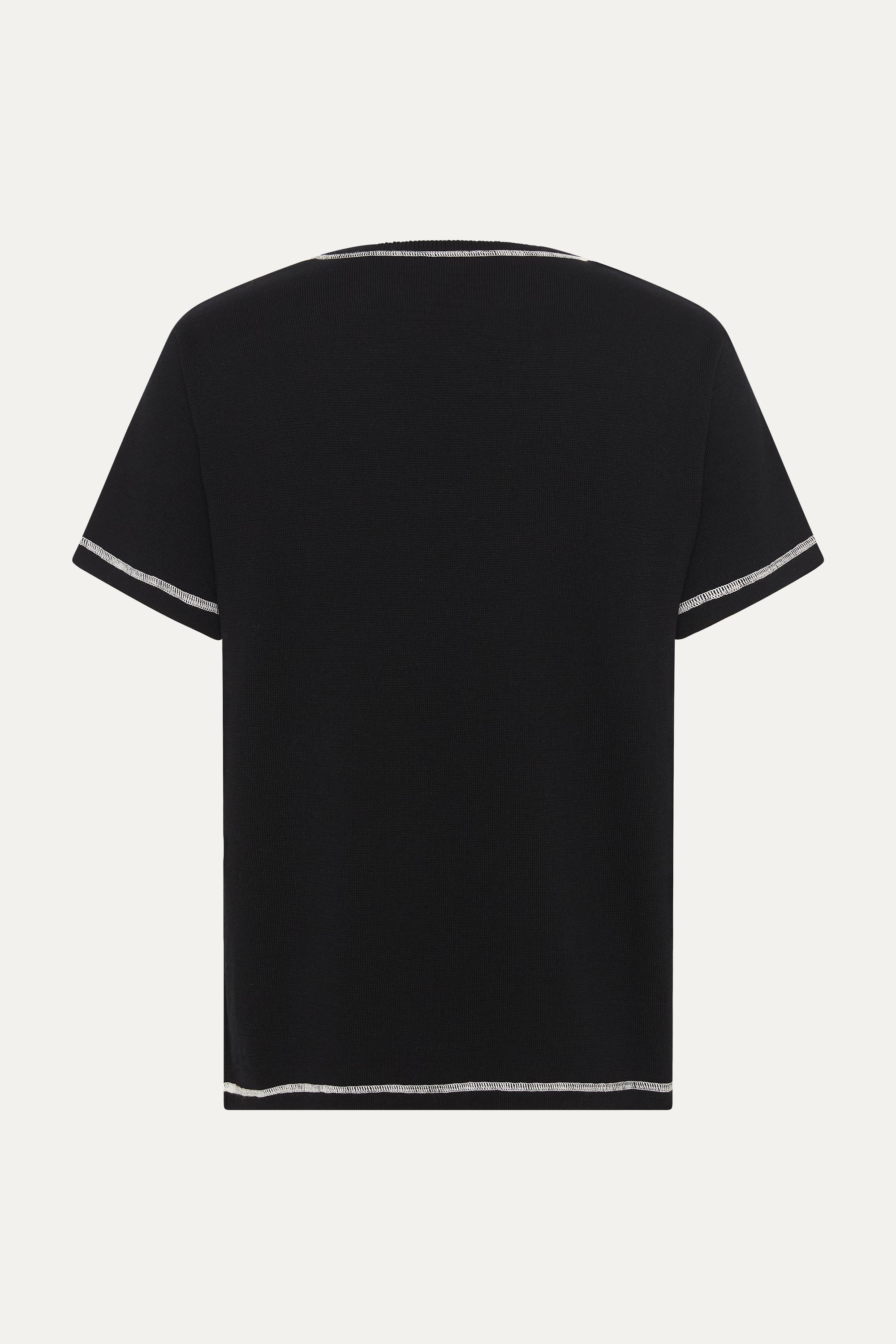 S/S T-Shirt In Midnight Black Merino Wool