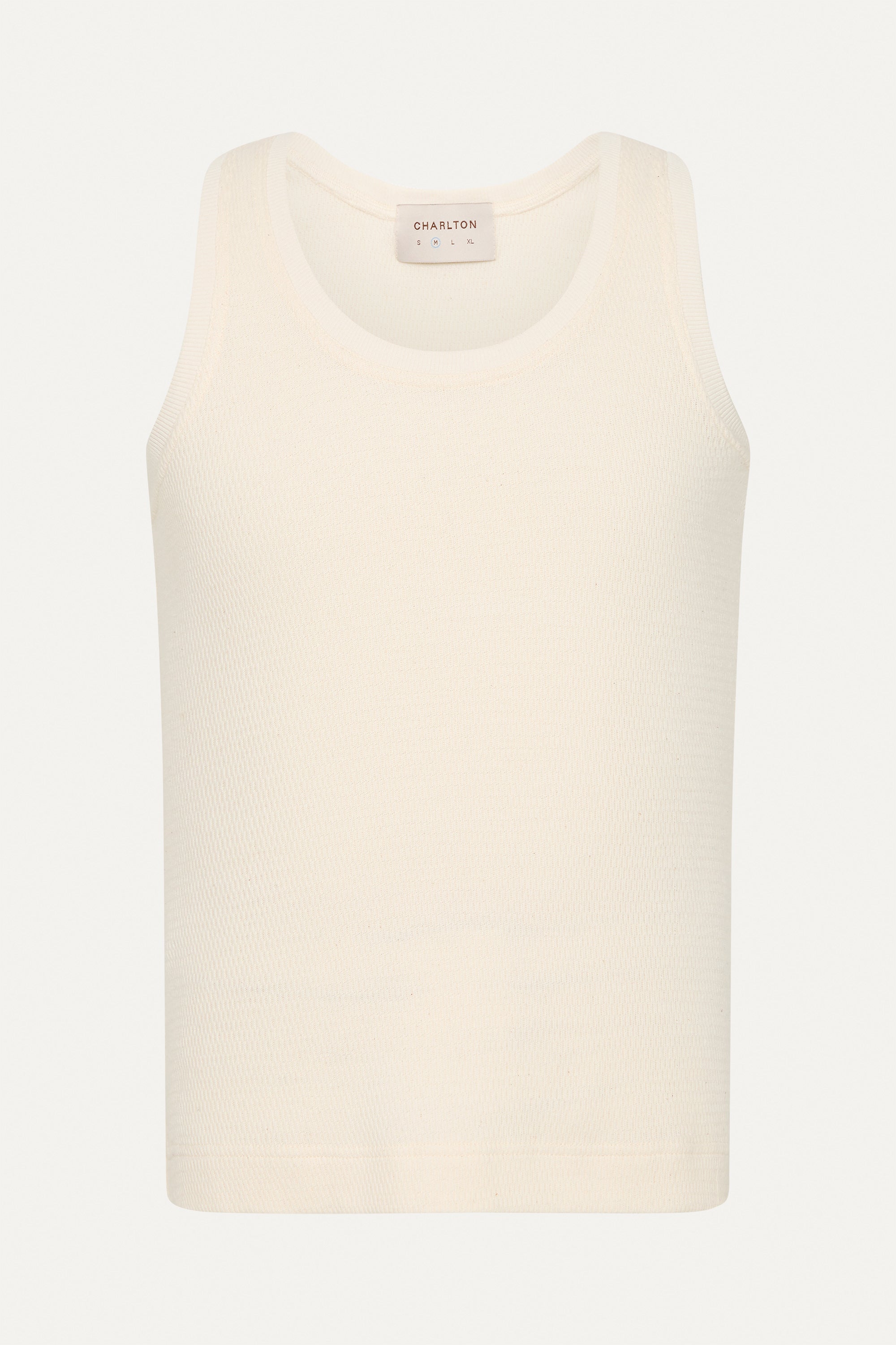 Tank in Creme Cotton Waffle