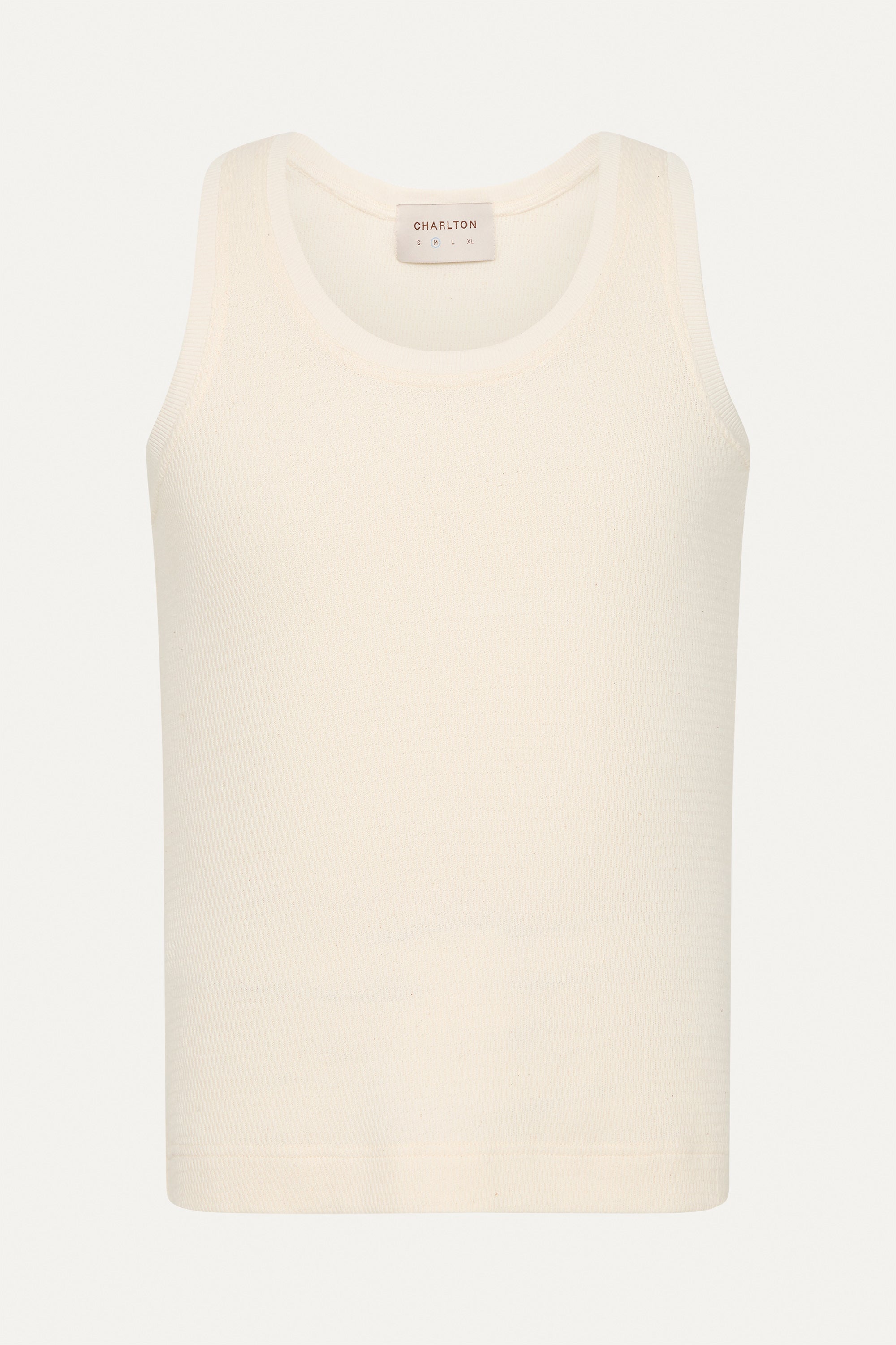 Tank in Creme Cotton Waffle